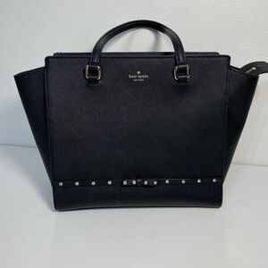 Kate Spade Hadlee Laurel Way‎ Jewel Black Leather Bag Crossbody Handbag
